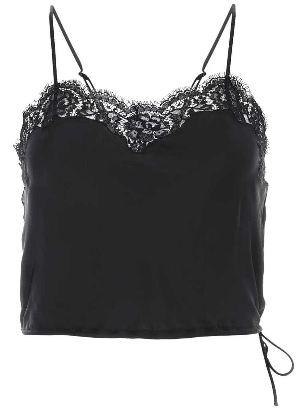 Saint Laurent レーストリム キャミソール - ブラック Saint Laurent レーストリム キャミソール - ブラック