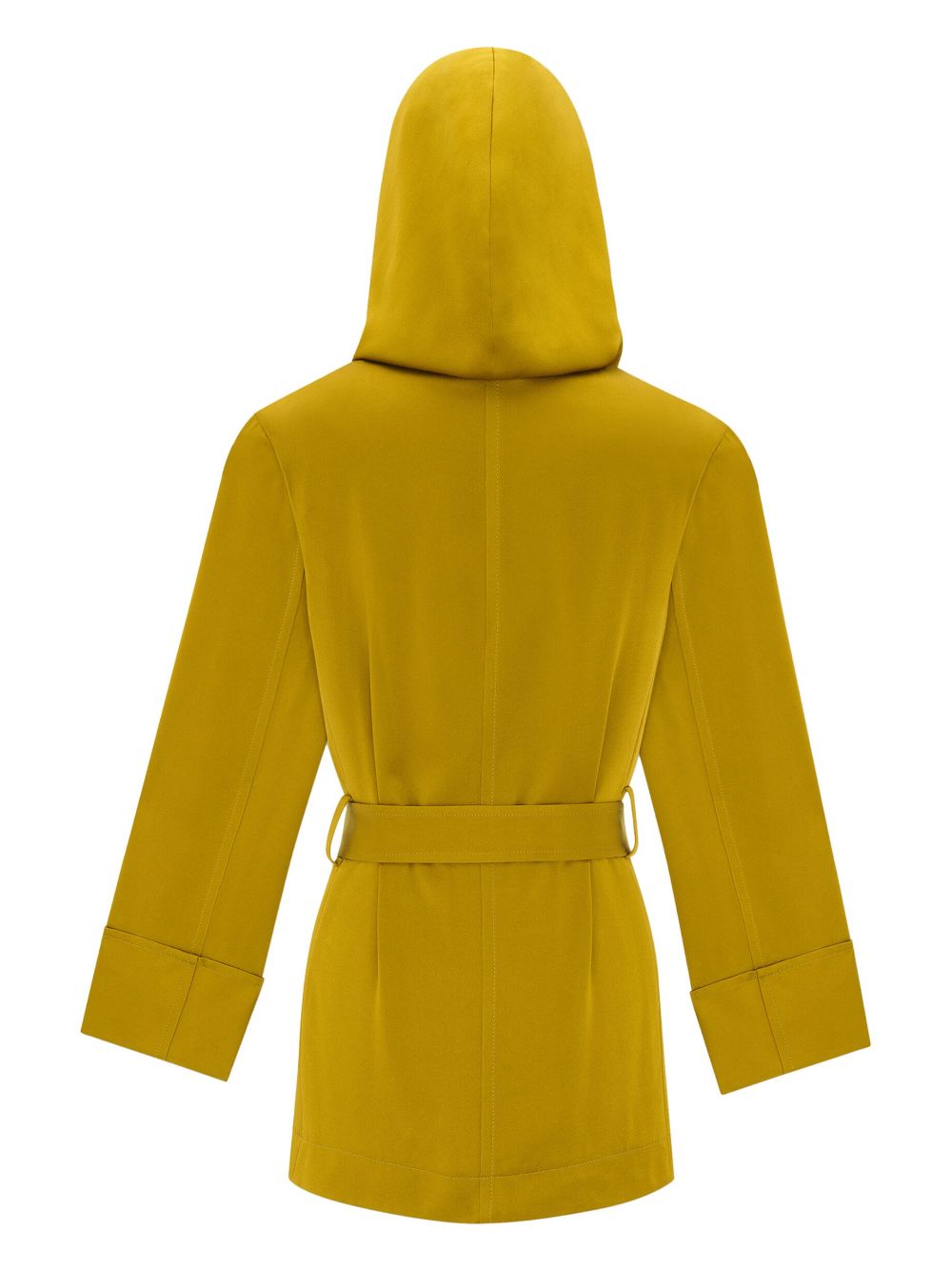 Shop Saint Laurent Self-tie Hooded Jacket In Yellow