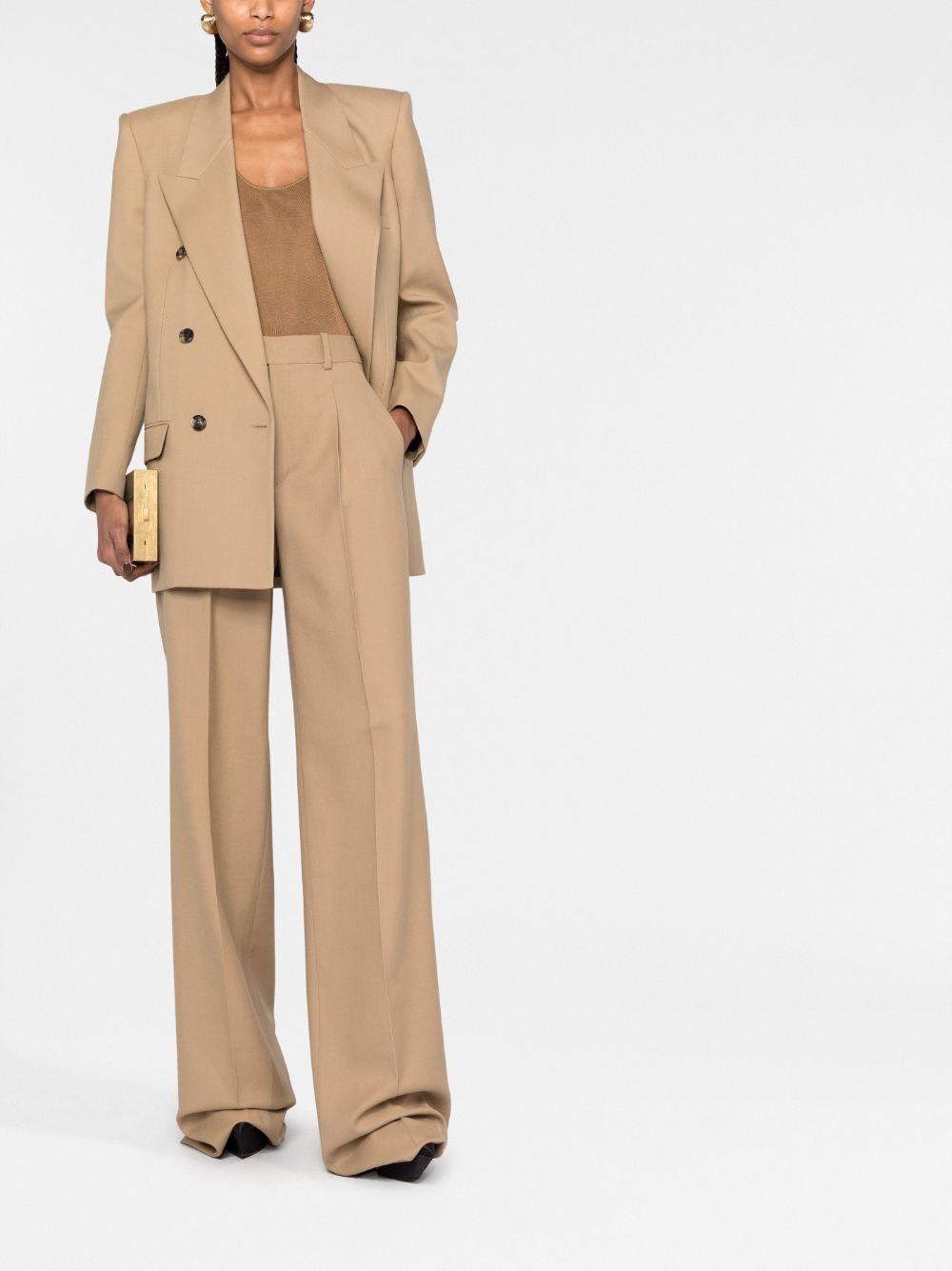 Saint Laurent High waist pantalon - Beige