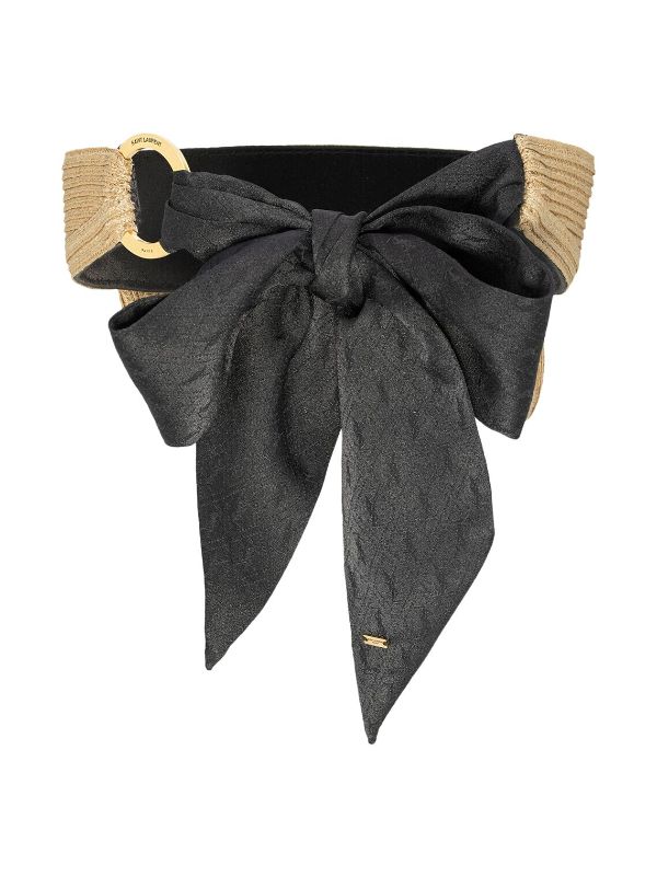 Louis Vuitton Monogram Gold Bowtie Black Silk