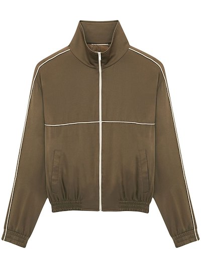 Saint Laurent - zip-up silk track jacket
