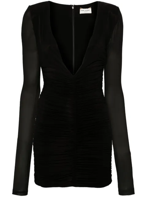 Saint Laurent ruched mini dress