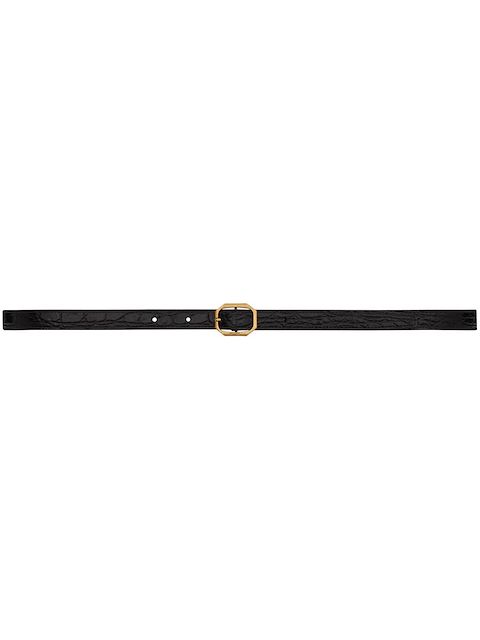 Saint Laurent Cinto com logo gravado na fivela