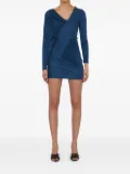 Saint Laurent V-neck draped minidress - Blue