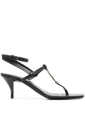 Saint Laurent 60mm Cassandra leather sandals - Black