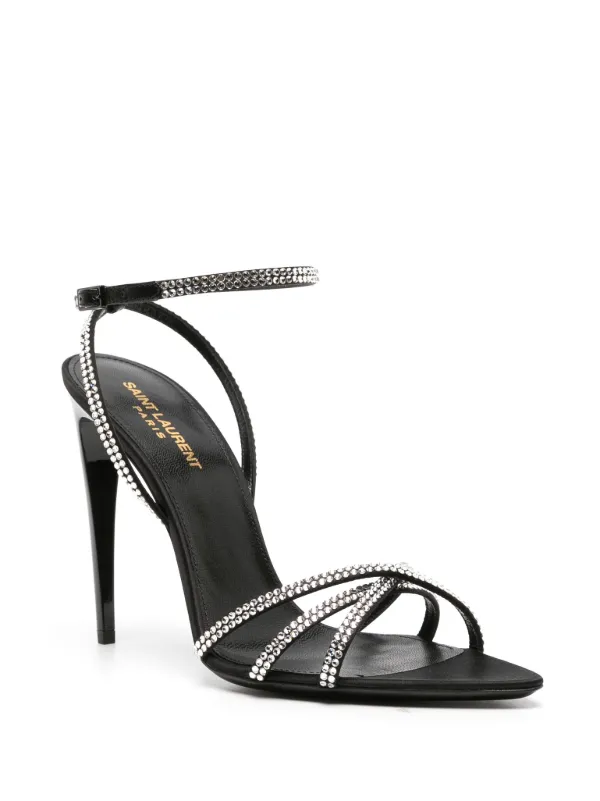 【送料&関税込】Saint Laurent Ava Sandals Saint Laurent Ava 105mm rhinestone-embellished Sandals