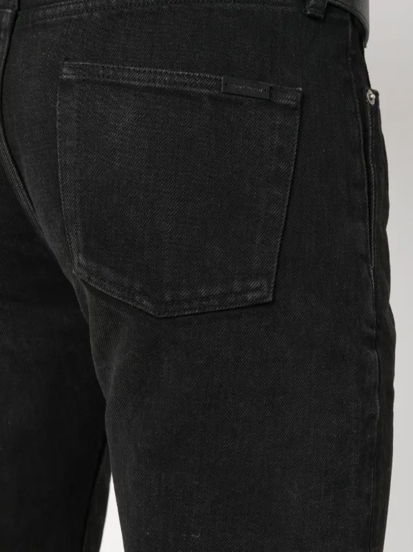 Saint Laurent frayed-edge Denim Shorts | Black | FARFETCH