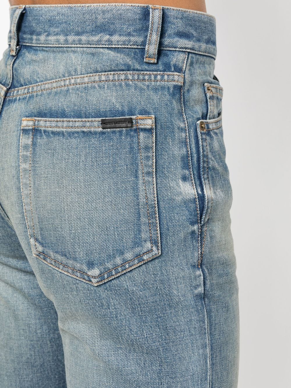 Shop Saint Laurent 70's High Waist Jeans In Blue