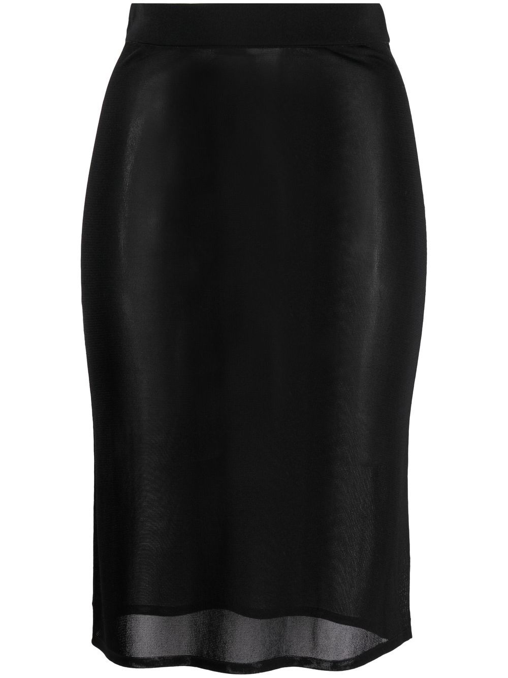 Saint Laurent High-waisted Knee-length Skirt In Black