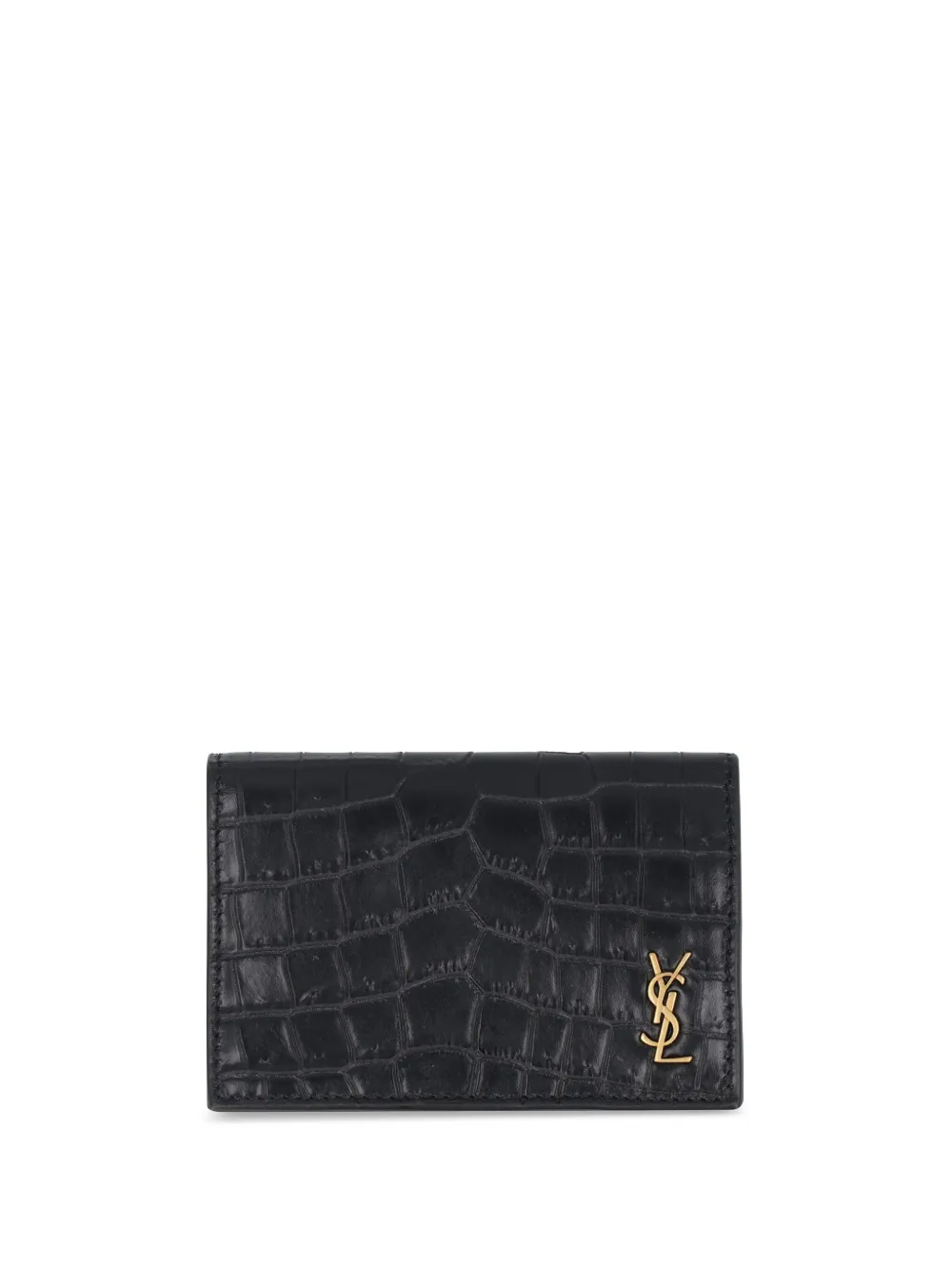 Saint Laurent Kartenetui mit Kroko-Optik | Schwarz | Image 1