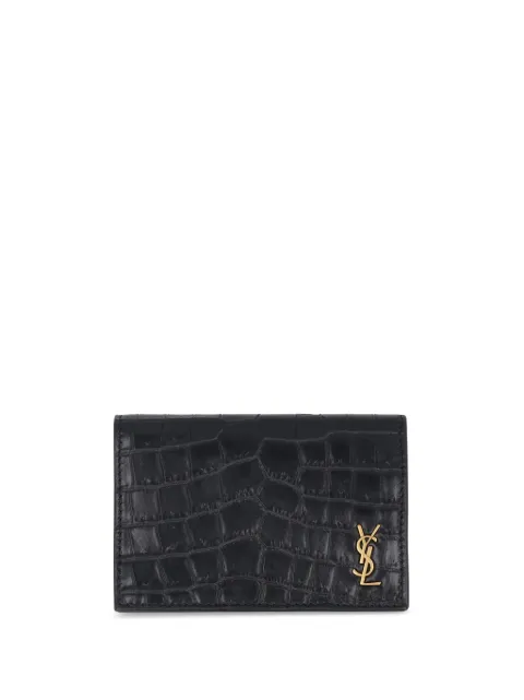 Saint Laurent Kartenetui mit Kroko-Optik