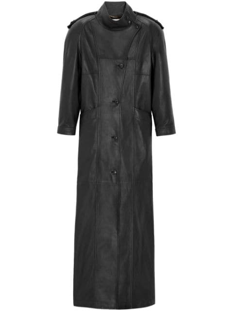Saint Laurent single-breasted leather coat 