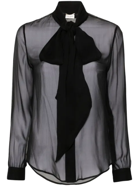Saint Laurent pussy-bow shirt