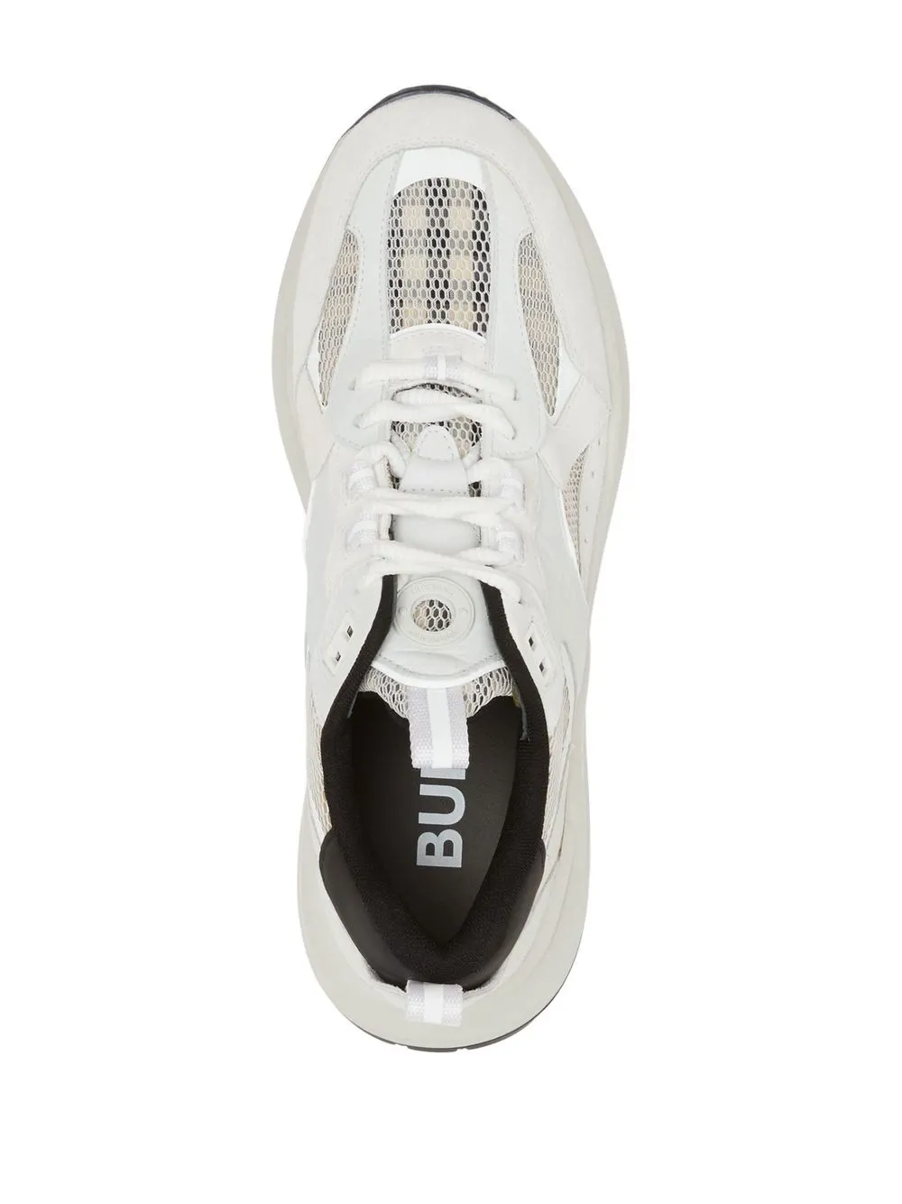 Shop Burberry Check Mesh Low-top Sneakers In White