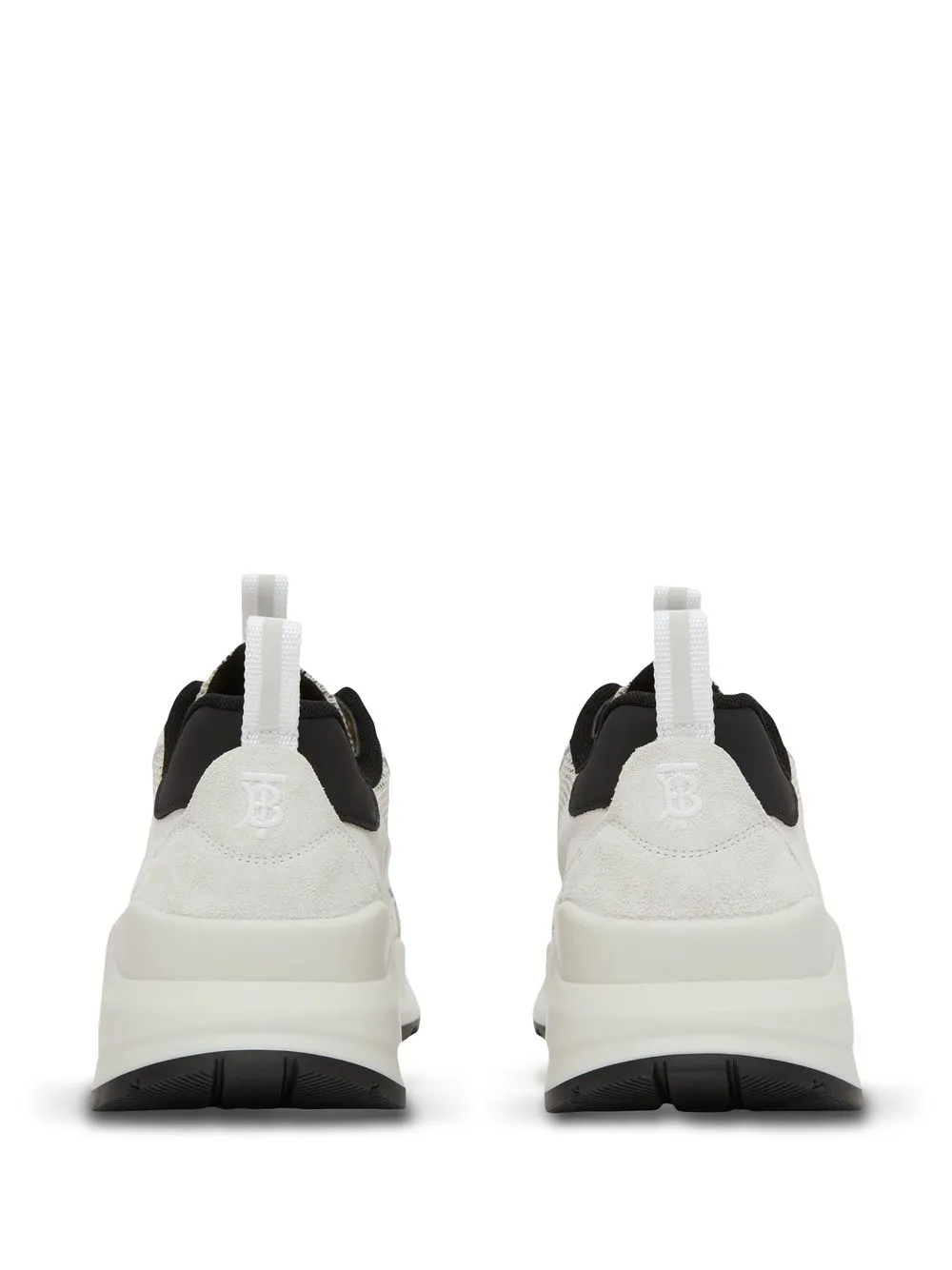 Burberry Men's Sean Vintage Check Mesh Chunky Sneakers In White