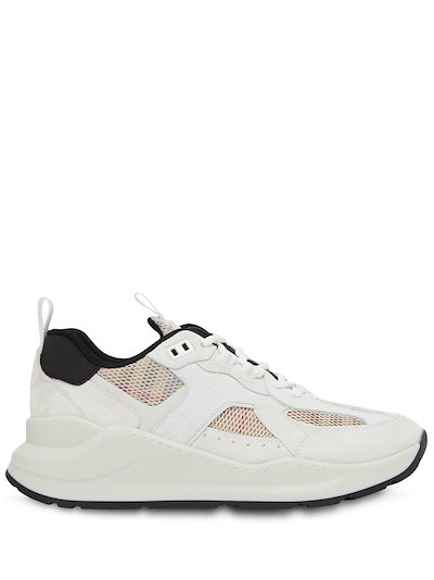 Burberry - check mesh low-top trainers