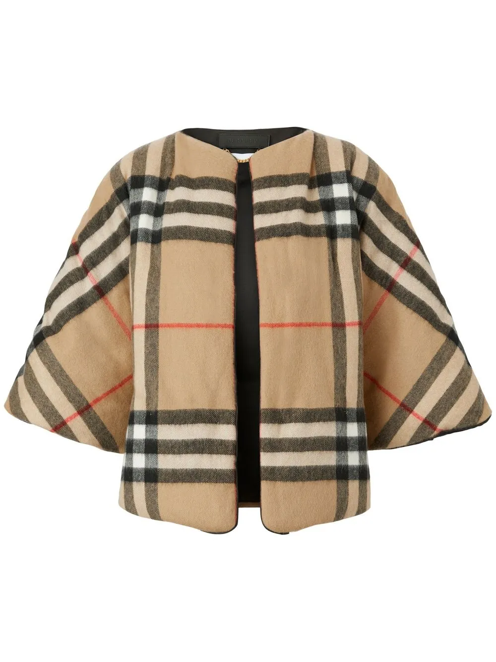 Burberry Checked Oversize Jacket In Brown