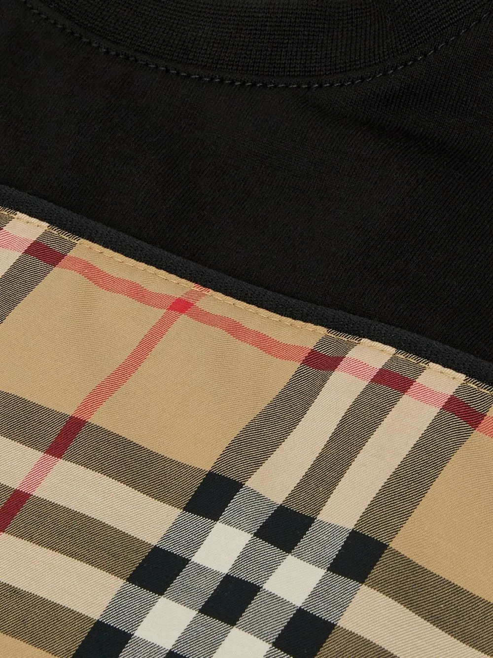 Shop Burberry Vintage Check Panel T-shirt In Black