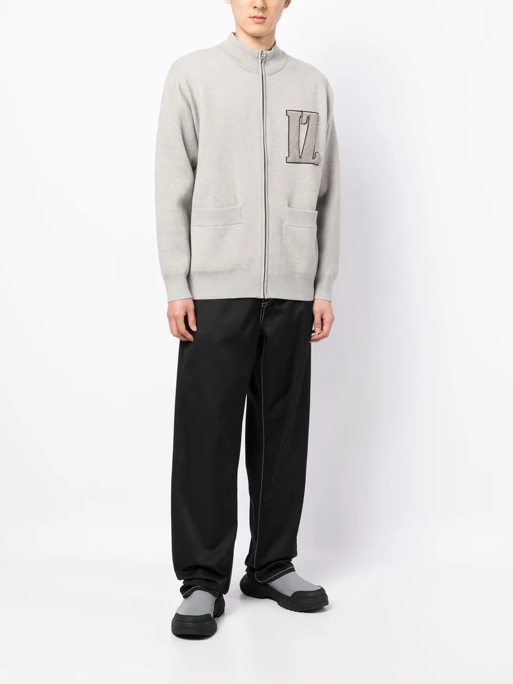 izzue Vest met logopatch - Grijs