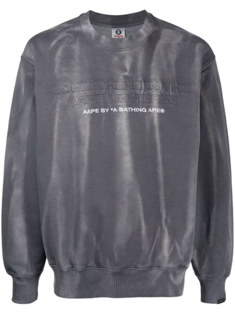 AAPE BY *A BATHING APE shimmer-finish embroidered-slogan sweatshirt Men