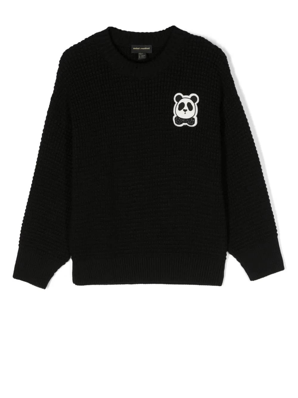 

Mini Rodini panda motif knit jumper - Black