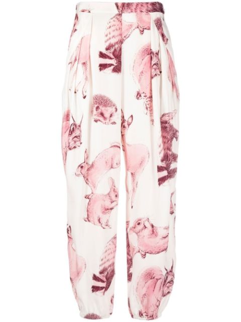 Stella McCartney animal-print high-waisted trousers Women