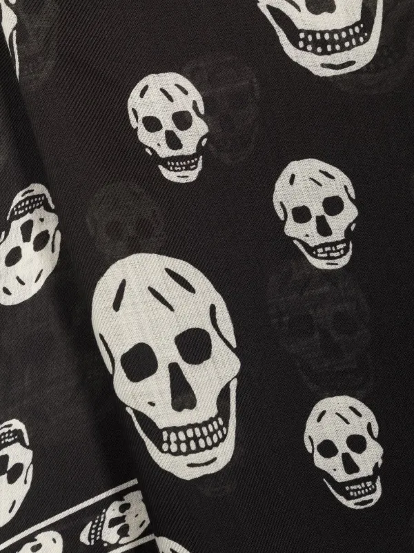 Alexander McQueen Skull-print Wool Scarf | Black | FARFETCH