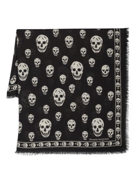 Alexander McQueen Skull-print wool scarf Women