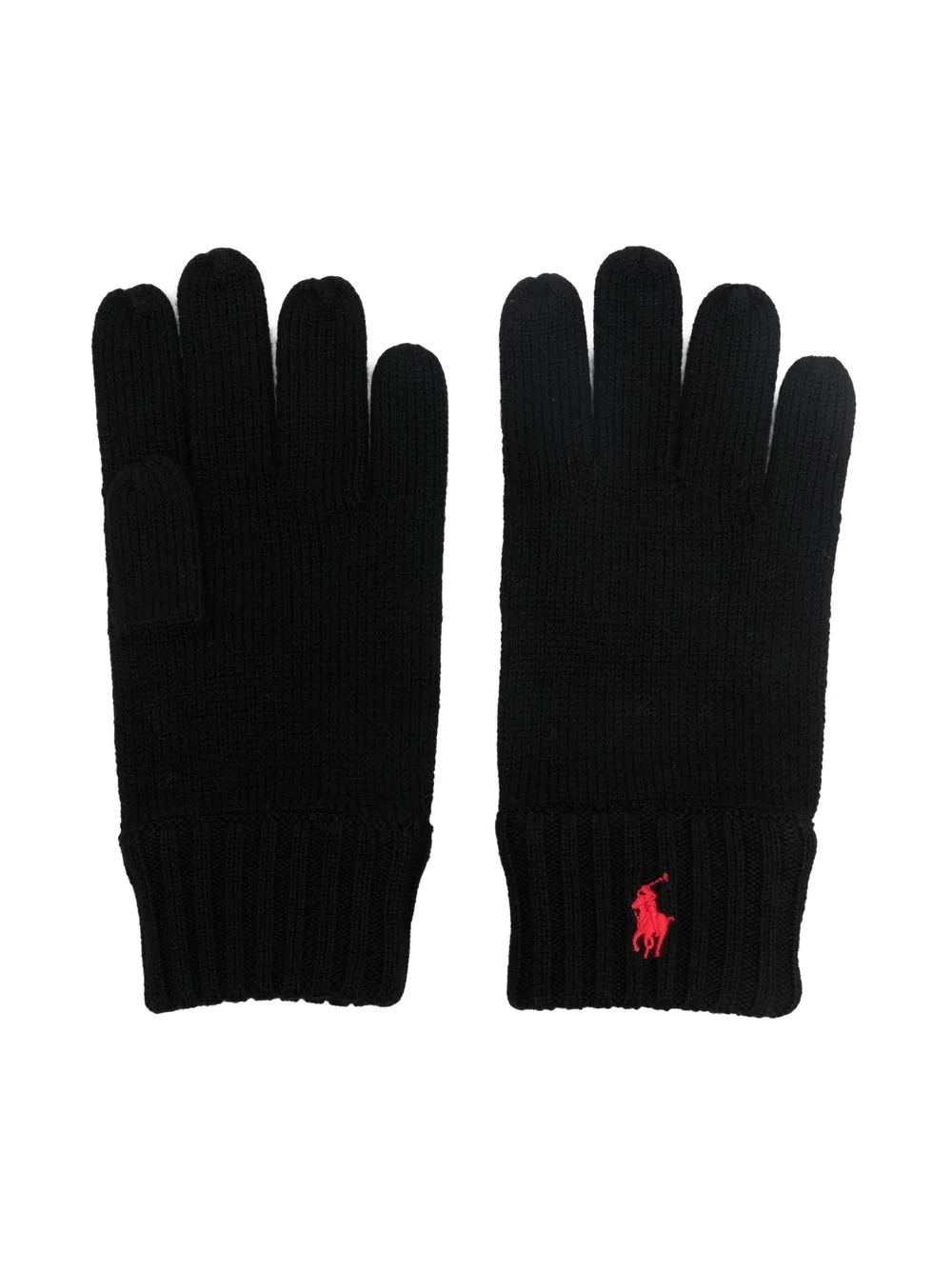 

Ralph Lauren Kids Polo Pony motif gloves - Black