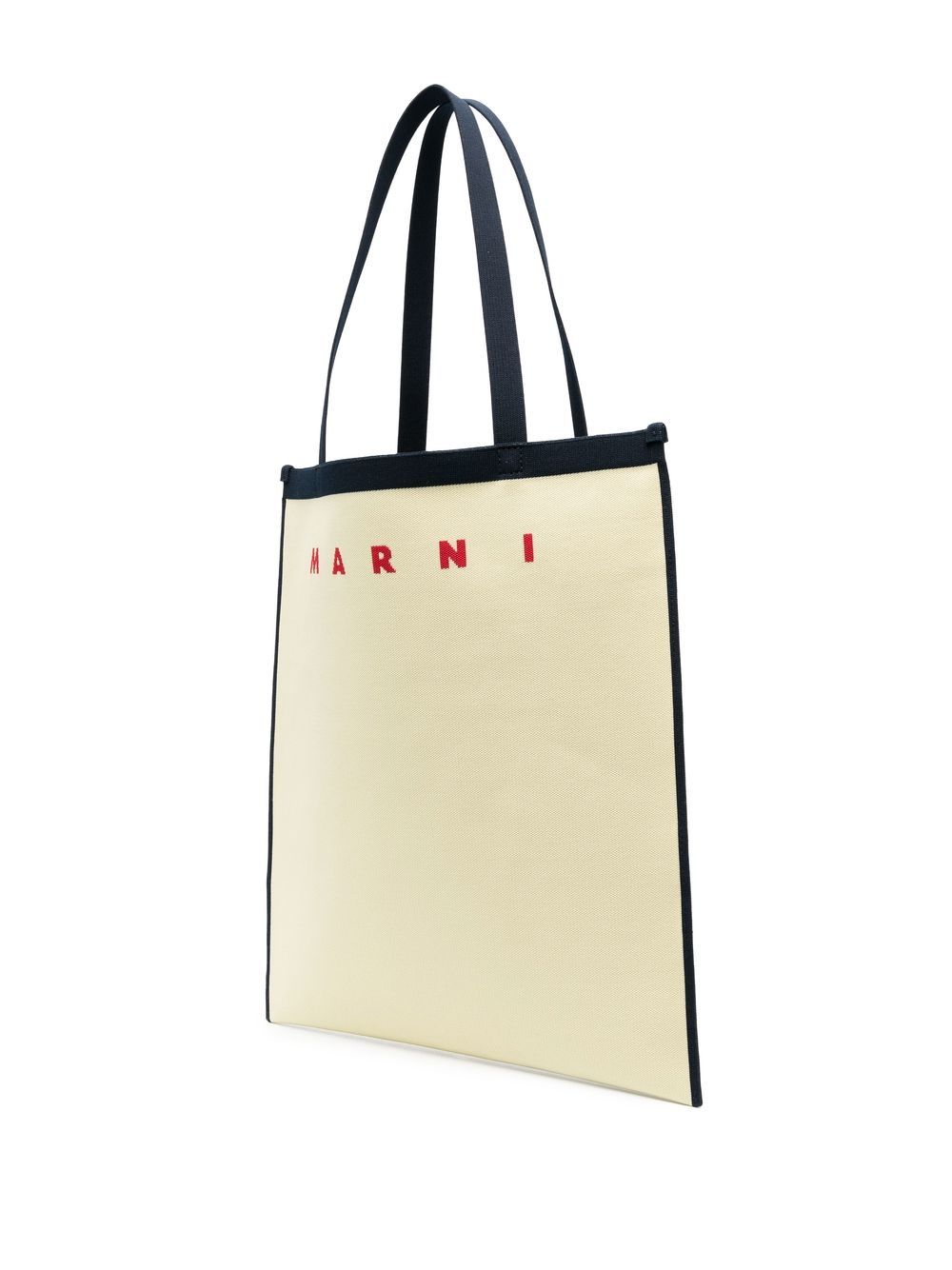 Shop Marni Logo Embroidery Tote Bag In 蓝色