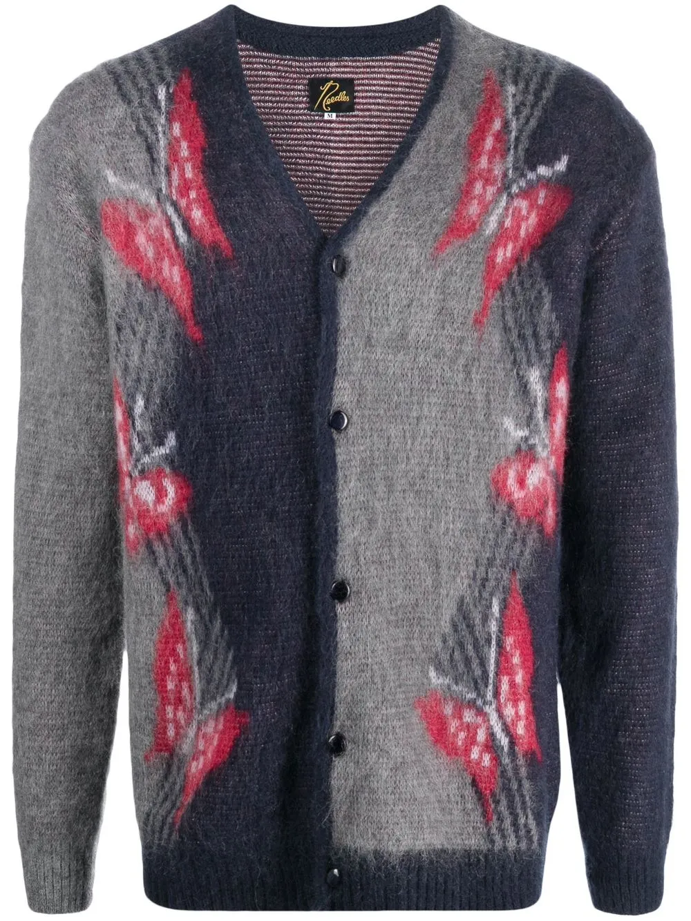 

Needles intarsia knit mohair cardigan - Blue