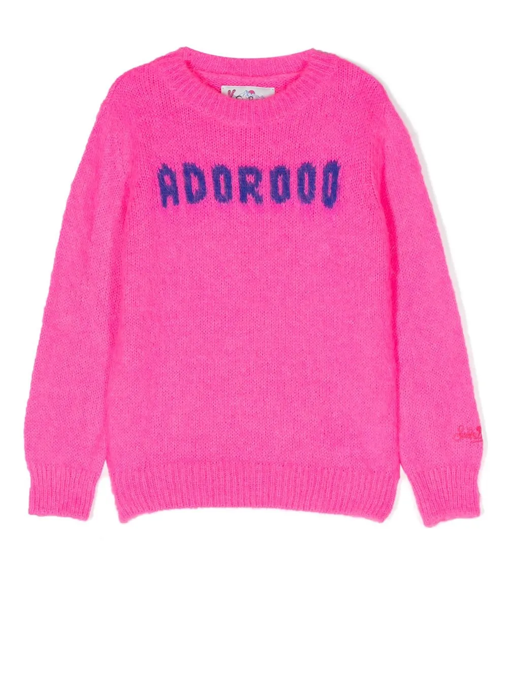 

MC2 Saint Barth Kids slogan intarsia-knit sweater - Pink