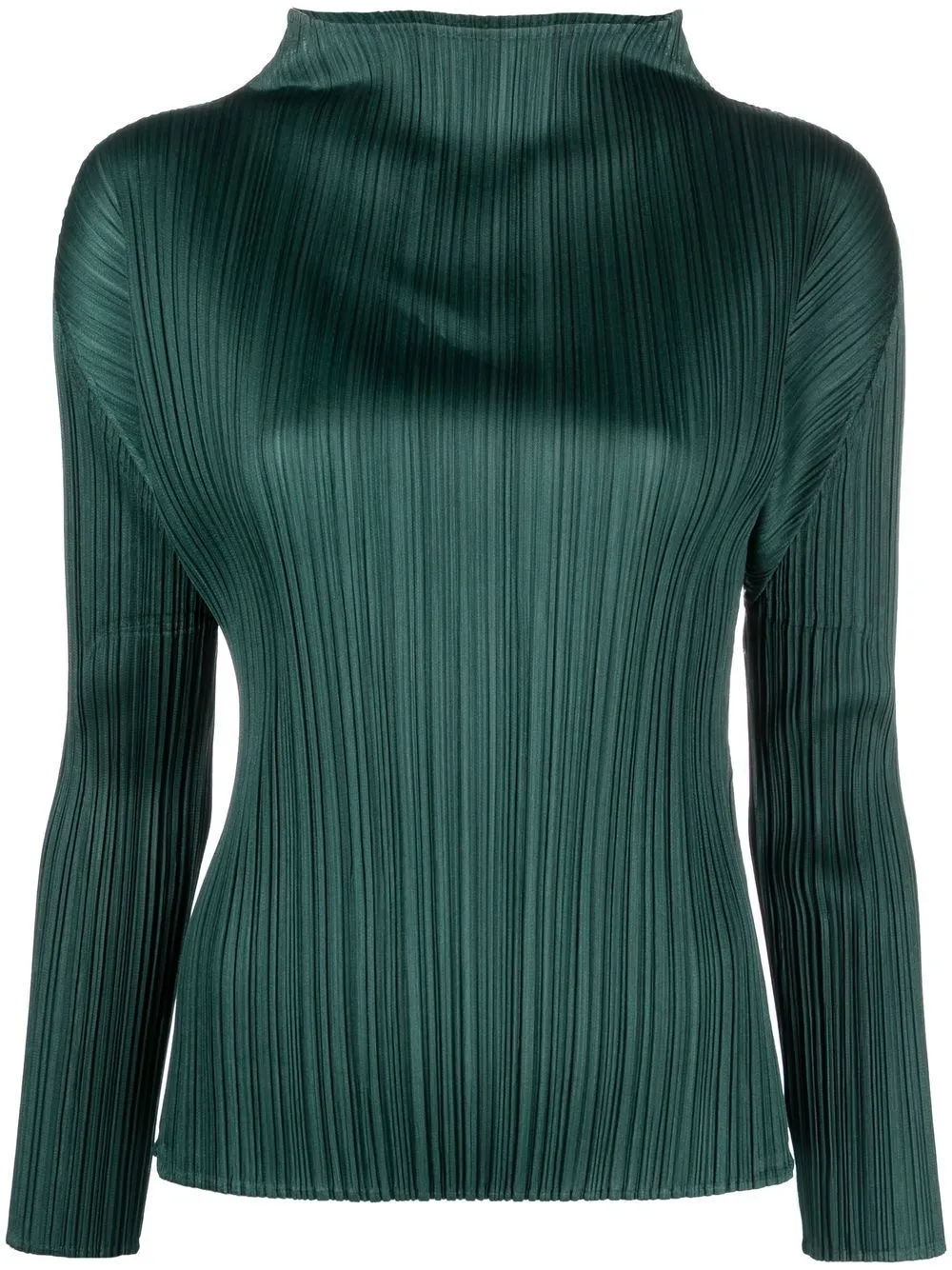 

Issey Miyake pleated mock-neck top - Green