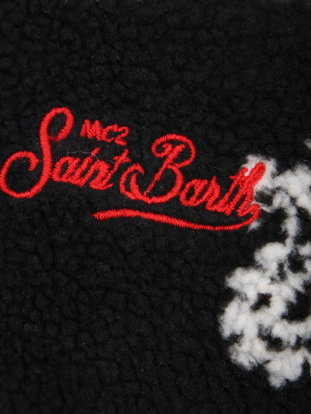 MC2 Saint Barth Parisienne clutch met geborduurd logo en paisley-print Zwart