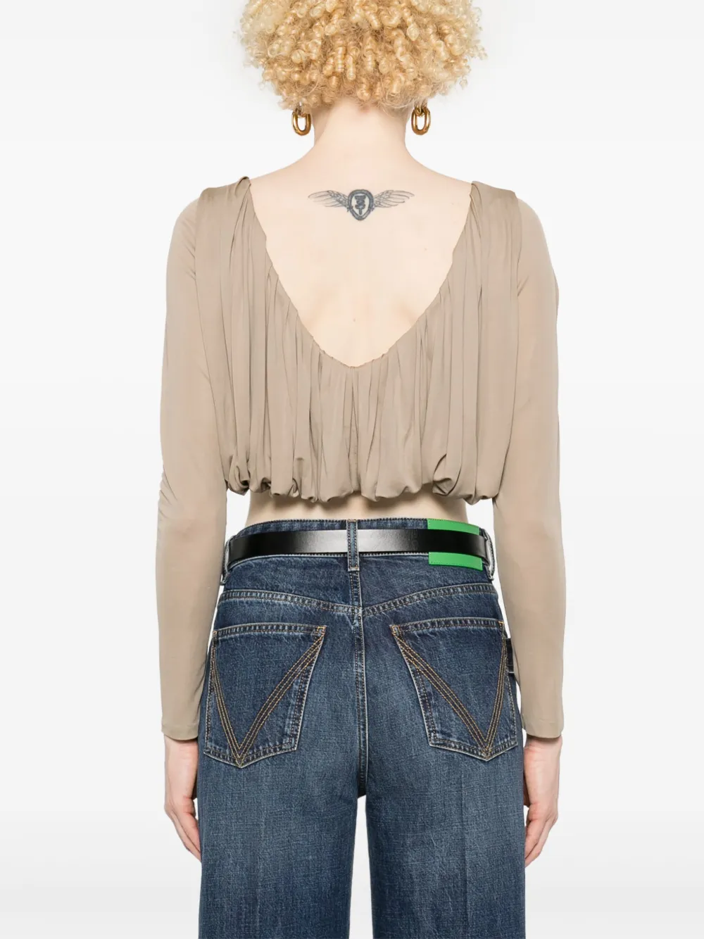 Saint Laurent Cropped blouse Beige