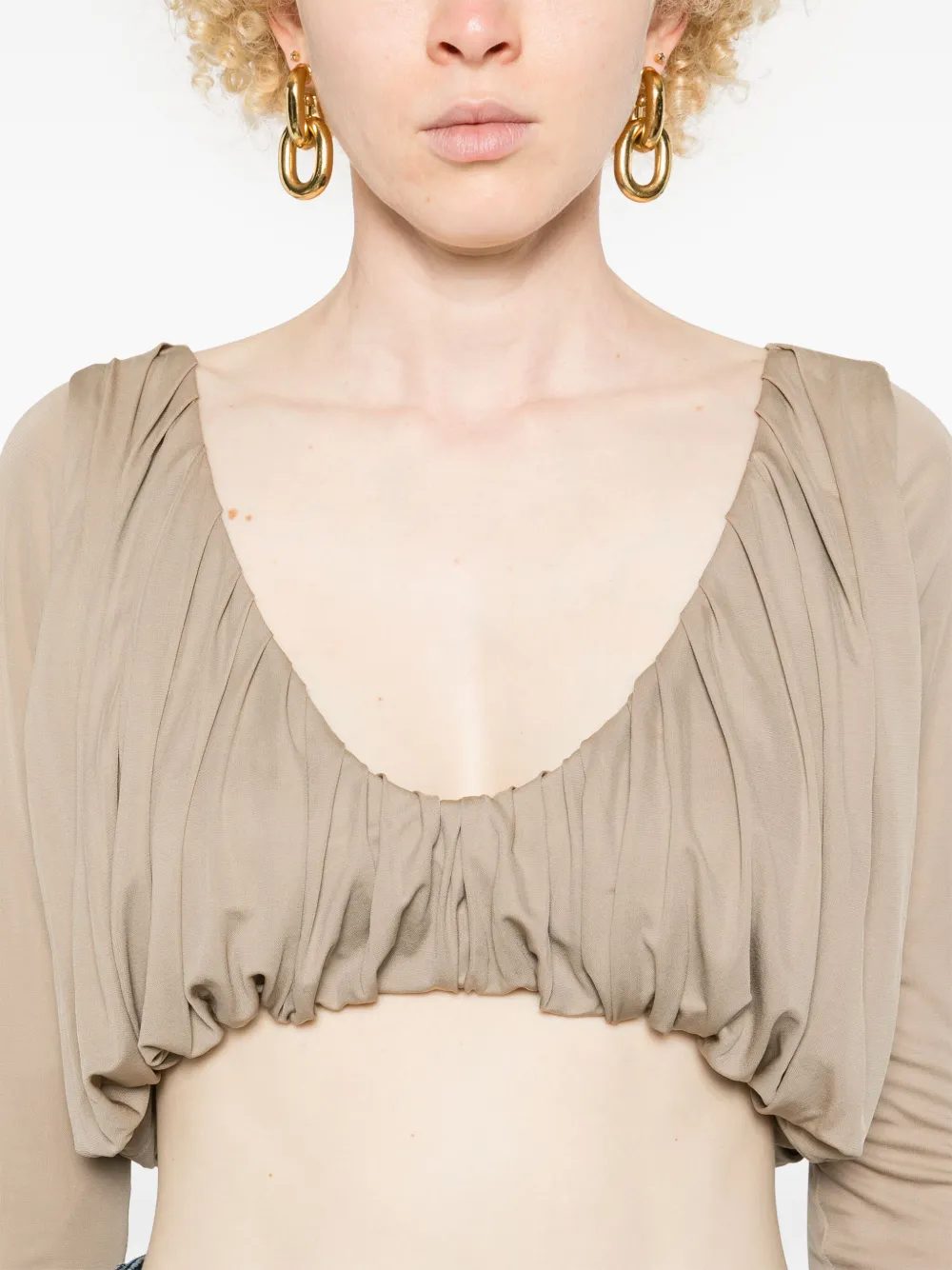 Saint Laurent Cropped blouse Beige