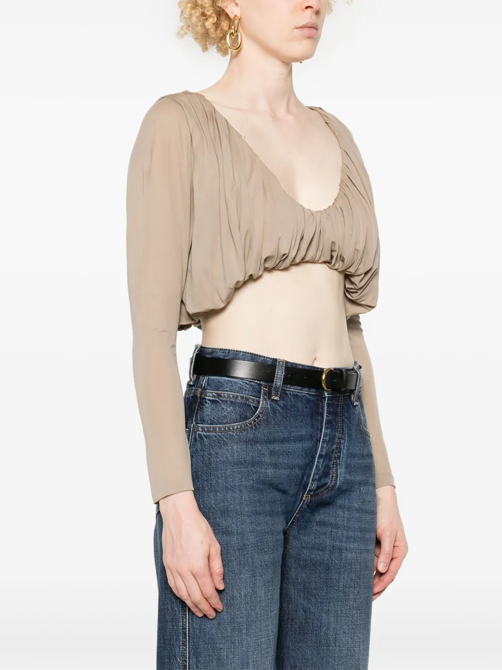 Saint Laurent Cropped blouse Beige