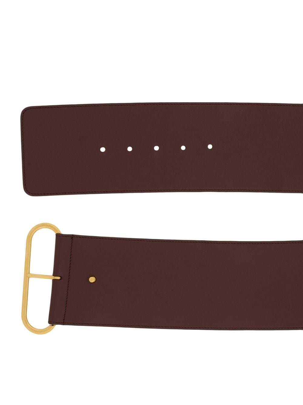 Shop Saint Laurent Lacquered Leather Belt In Brown