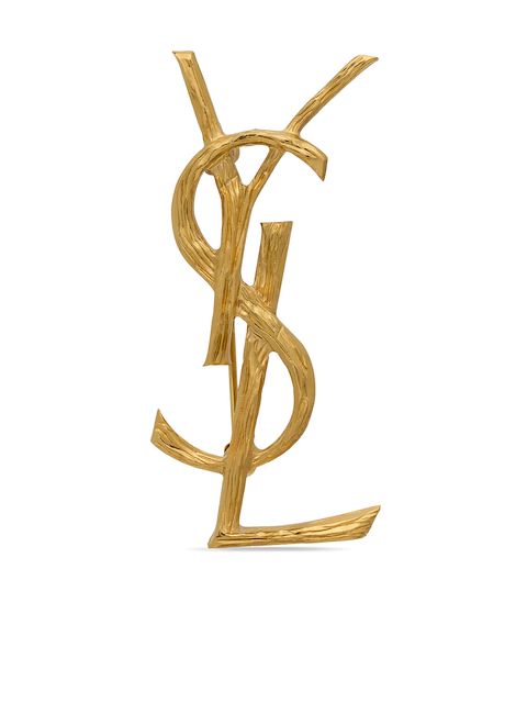Saint Laurent Broche Cassandre texturizado