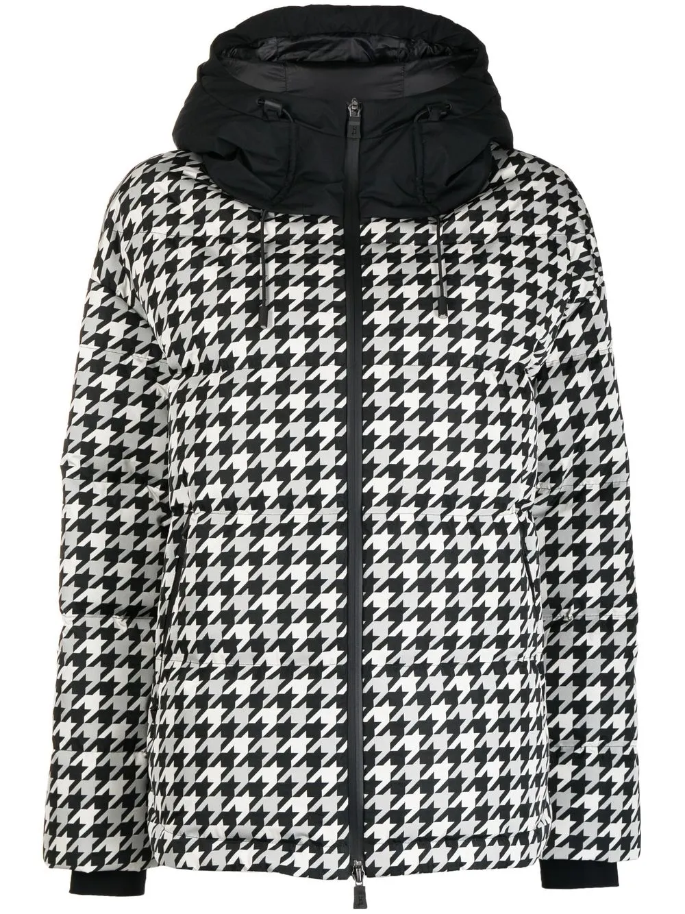 

Herno gingham hooded padded jacket - Black