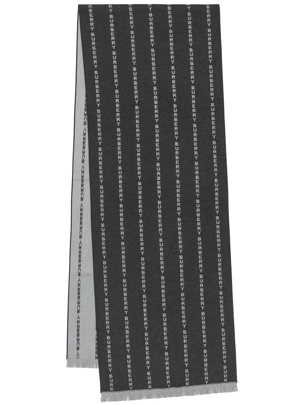 

Burberry logo pinstriped jacquard scarf - Black