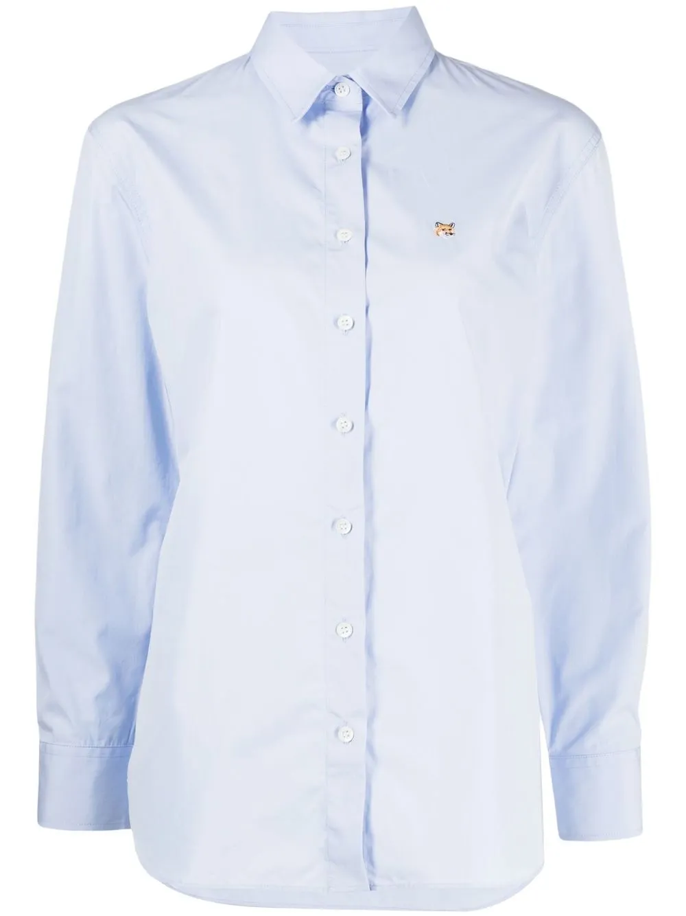 

Maison Kitsuné camisa con detalle bordado - Azul