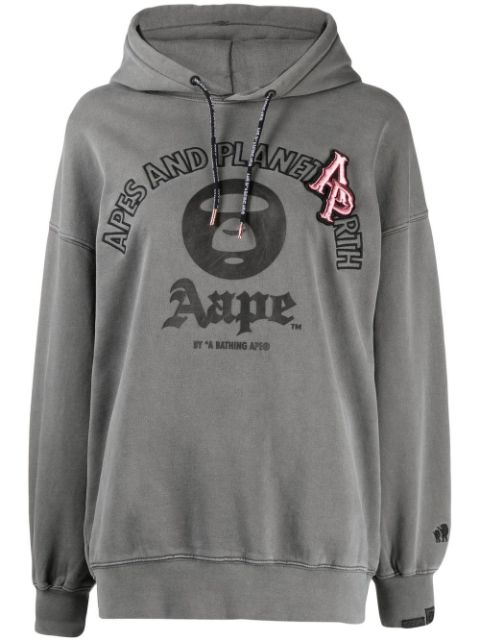 AAPE BY *A BATHING APE logo-patch graphic hoodie Women