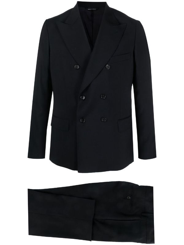 Reveres 1949 double-breasted Virgin Wool Suit | Blue | FARFETCH JO