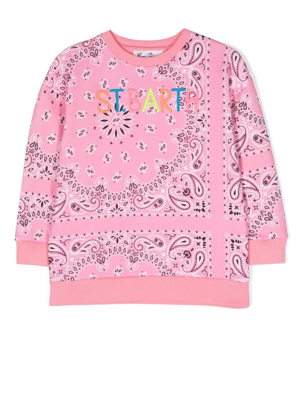 

MC2 Saint Barth Kids logo-embroidered bandana-print sweatshirt - Pink