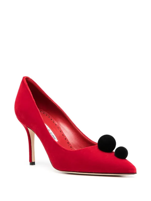 Manolo Blahnik Escarpins Piera 100 Mm Pompons Farfetch
