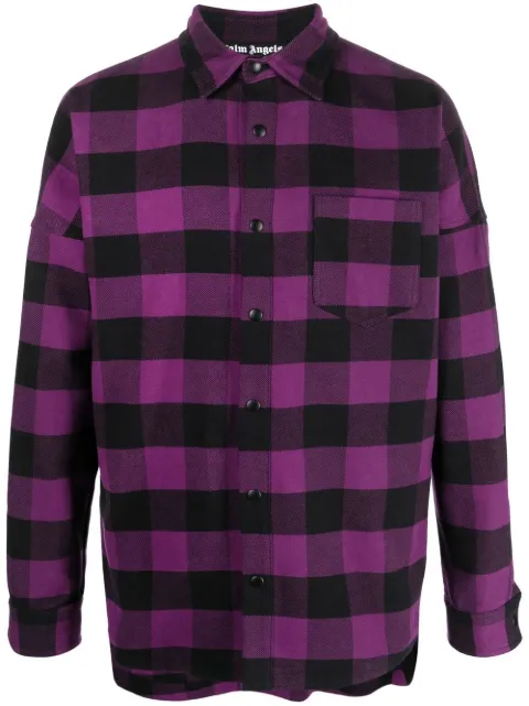 Palm Angels check-print cotton shirt