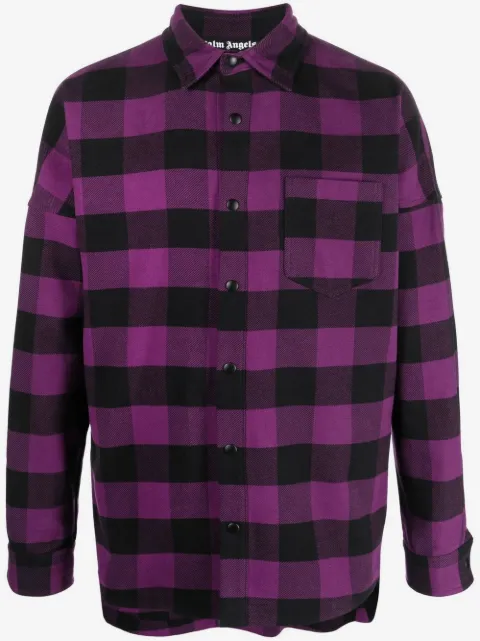 Palm Angels check-print cotton shirt