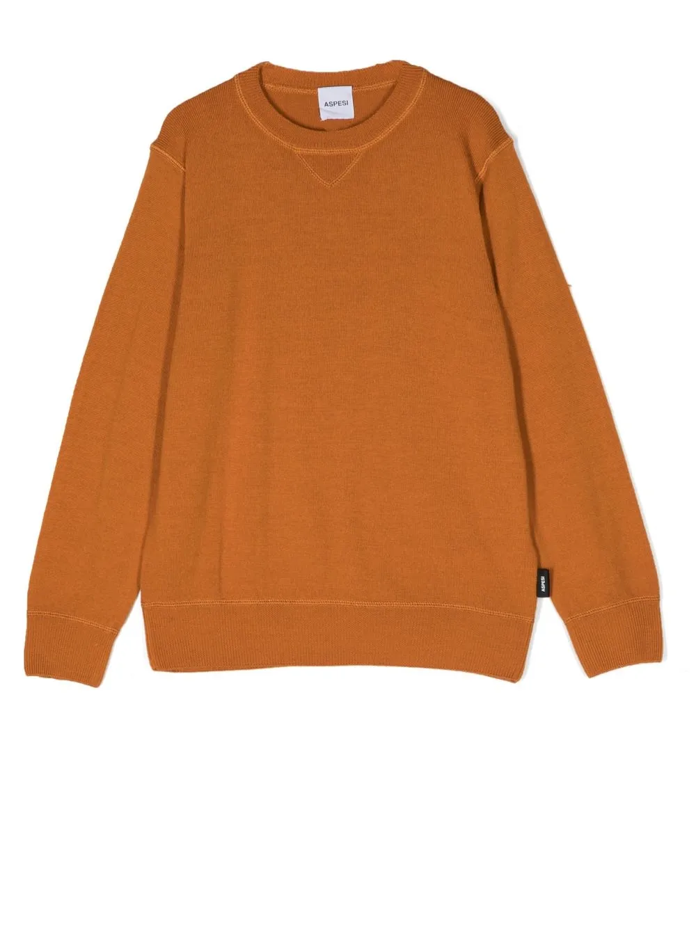 

Aspesi Kids logo-tag crew neck sweater - Orange