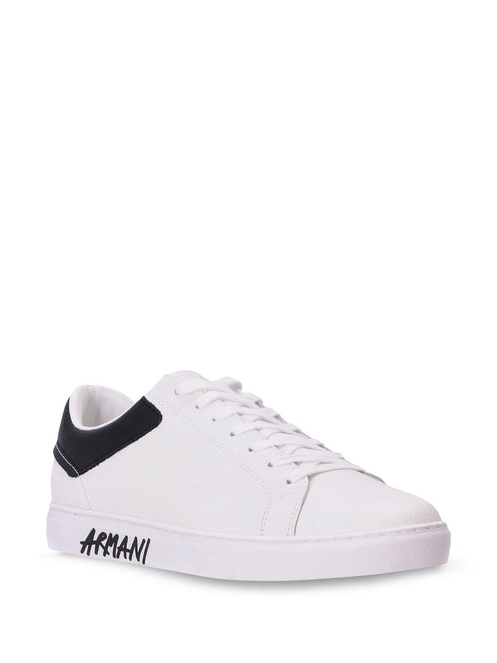 Shop Armani Exchange Logo-print Low-top Sneakers In 白色